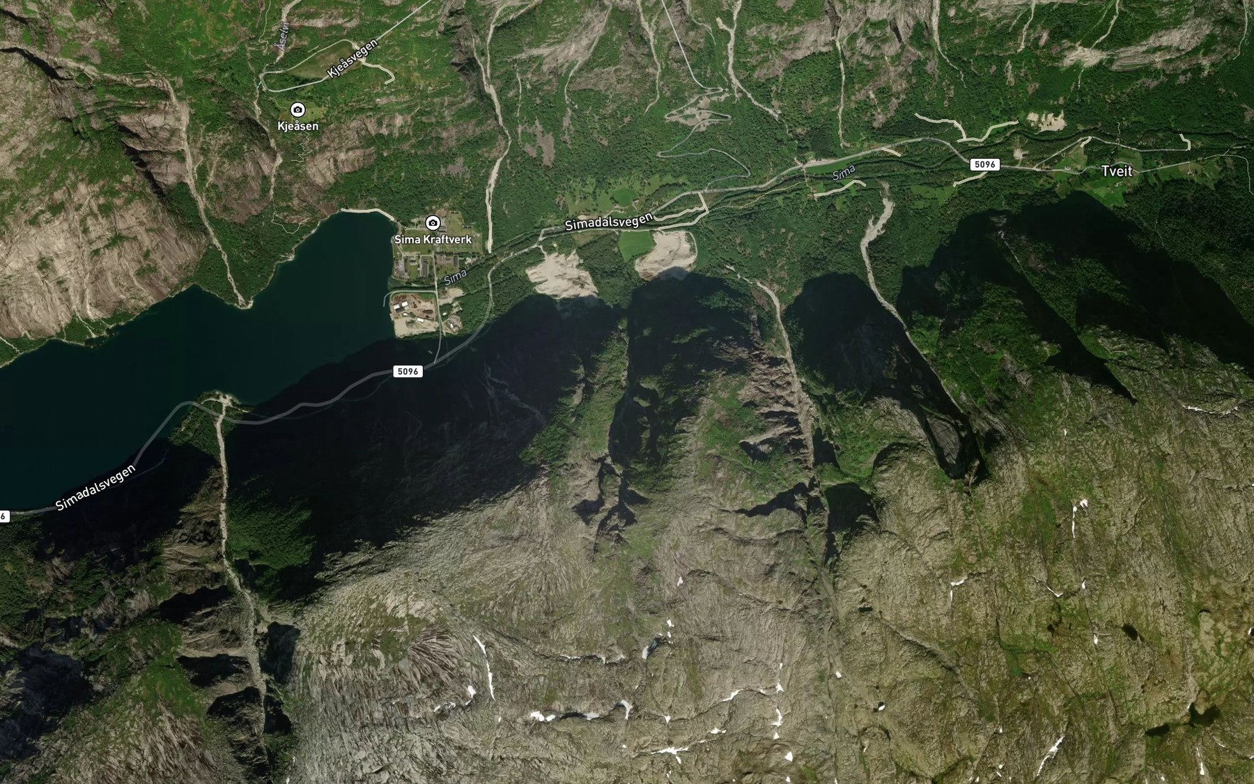 Satellite map of the Storefossen