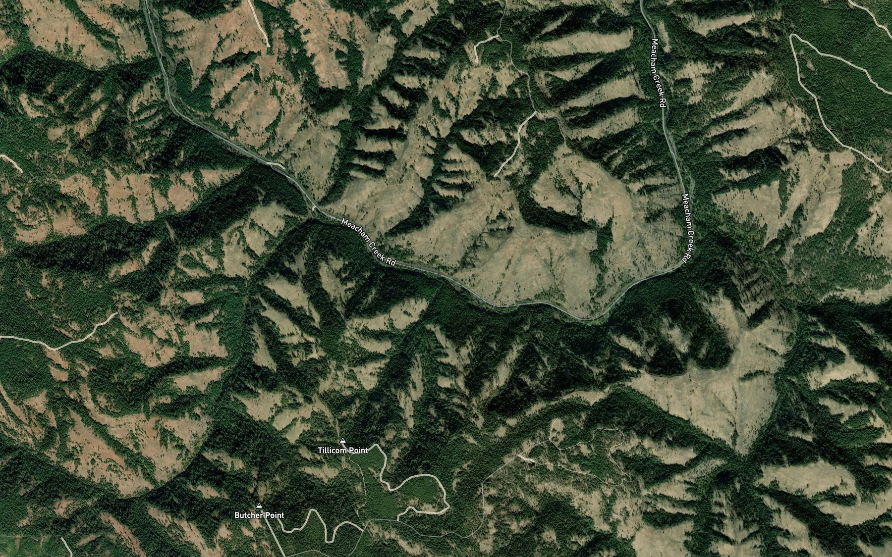 Satellite map of the Tillicum Creek