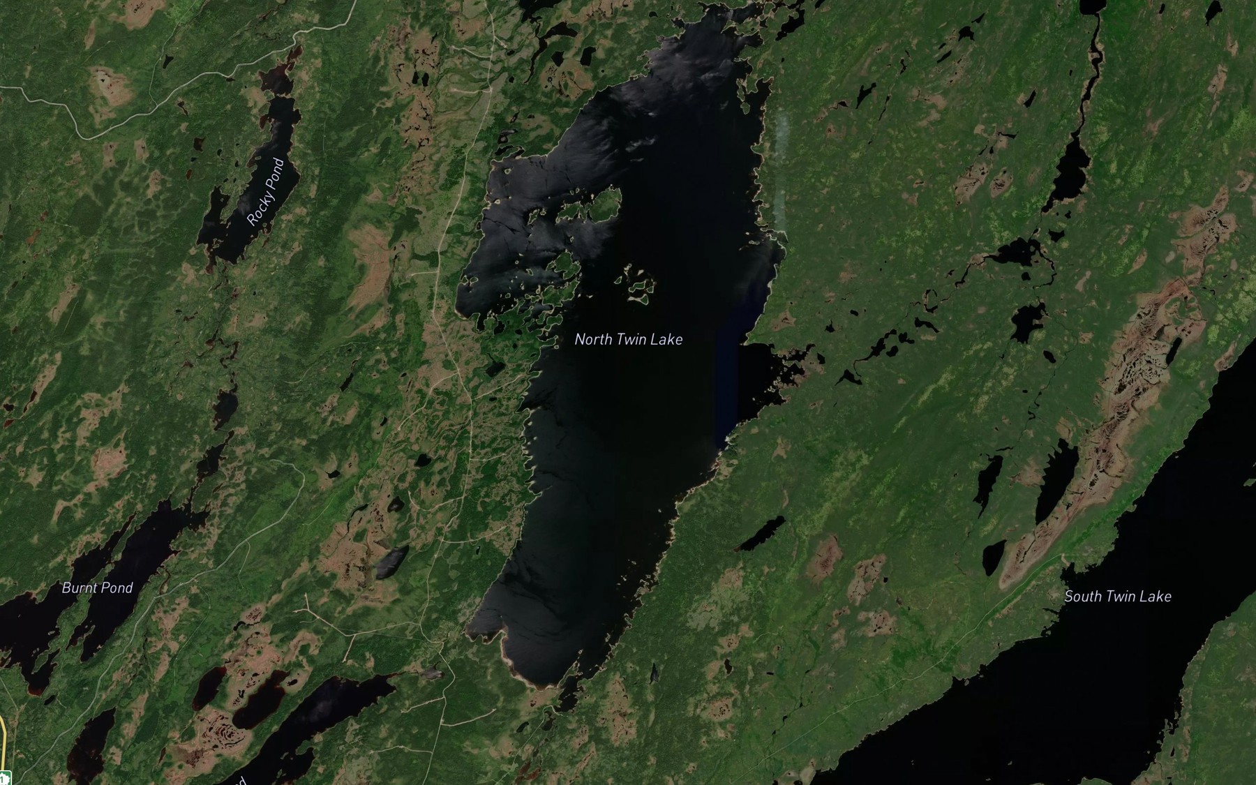 Satellite map of the North Twin Lake