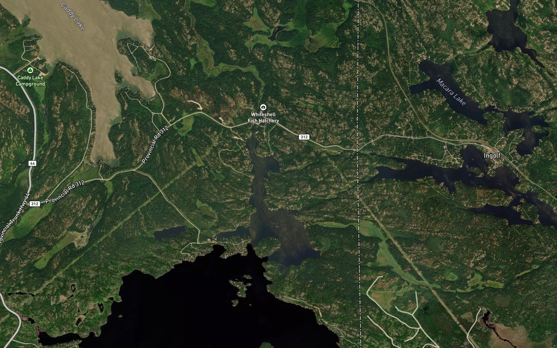 Satellite map of the Longpine Creek