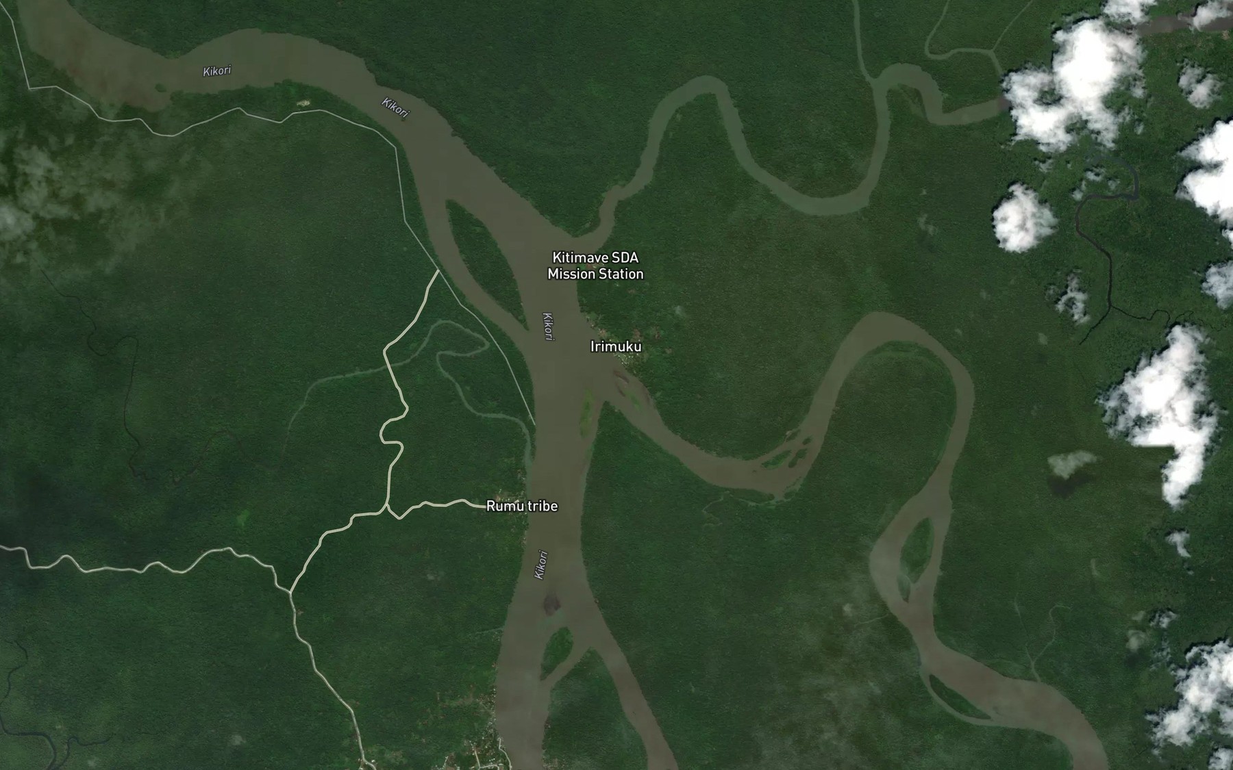 Satellite map of the Saboro River