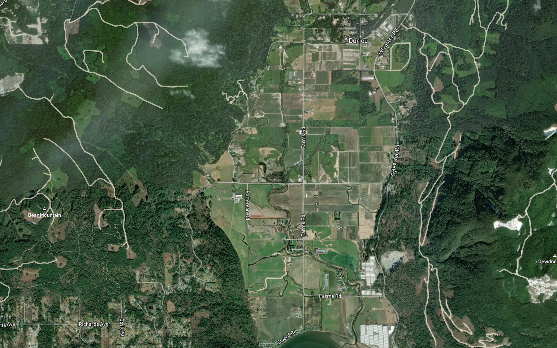 Satellite map of the Bouchier Creek