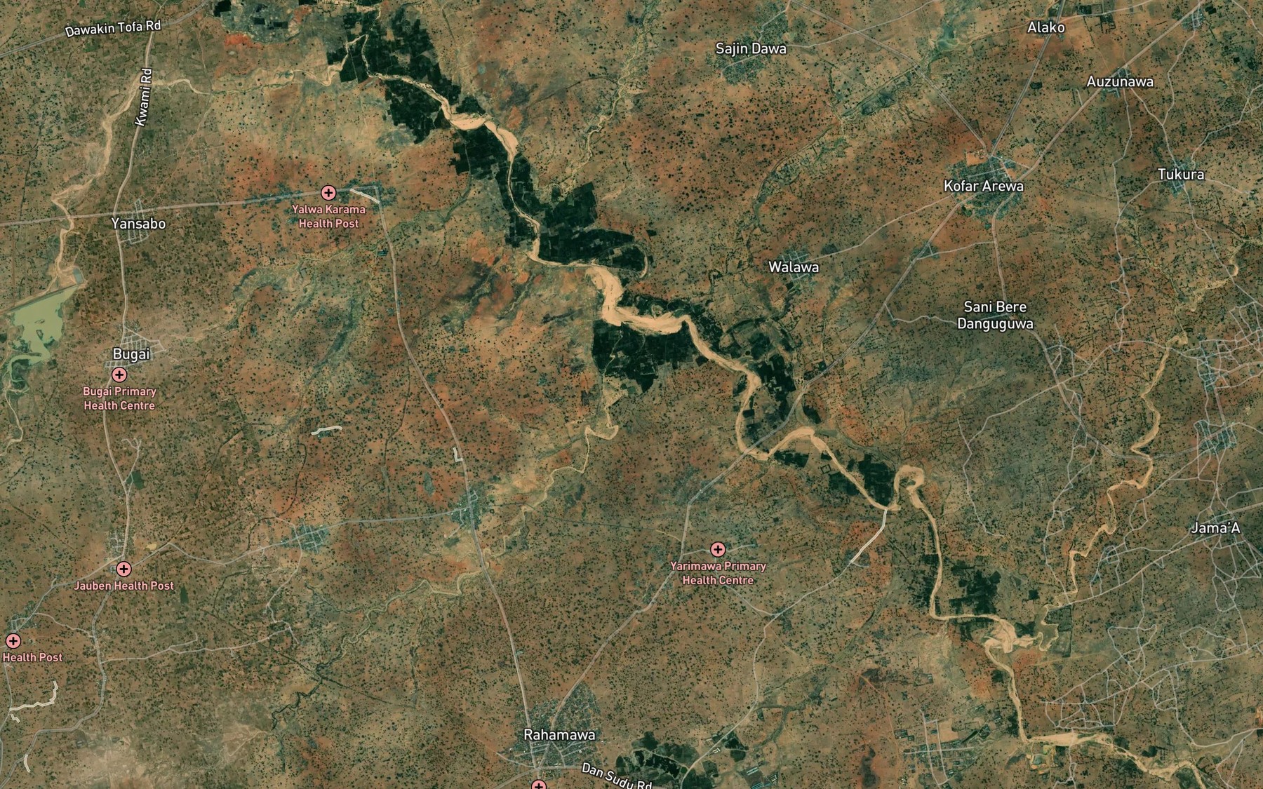 Satellite map of the River Burwatse