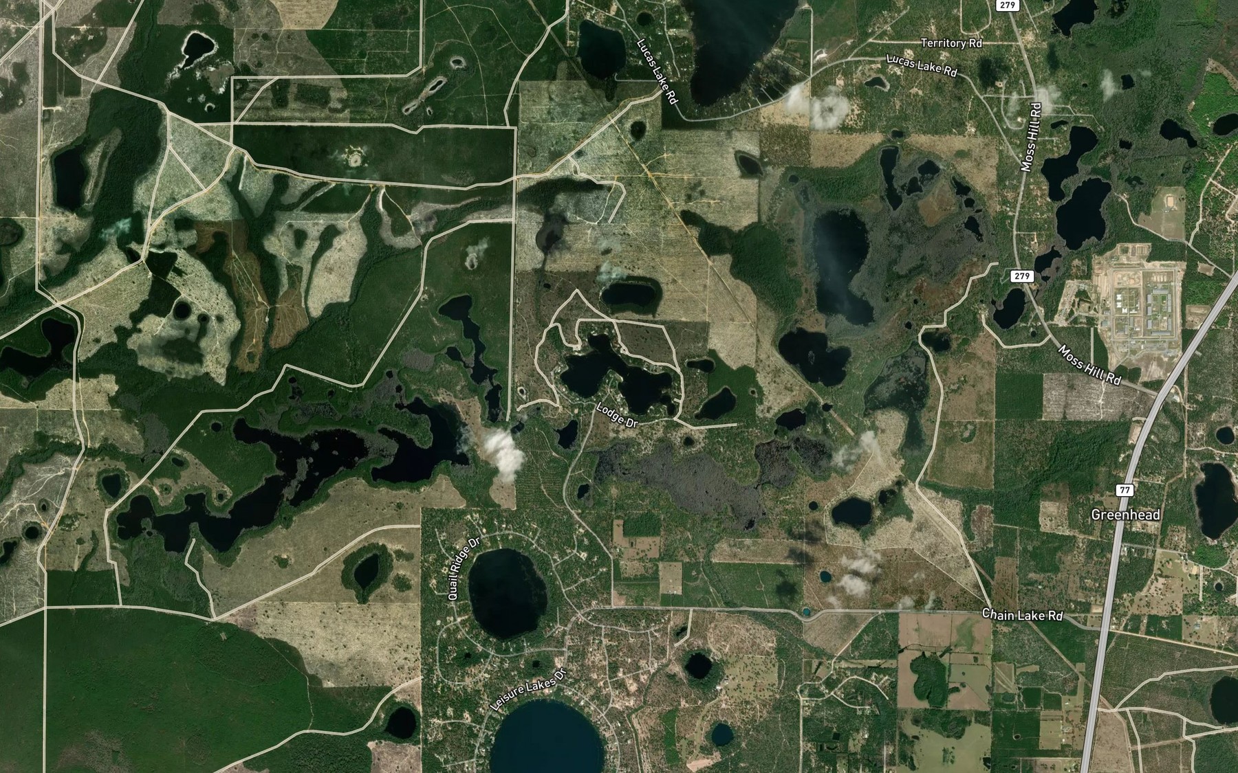 Satellite map of the Chain Lake