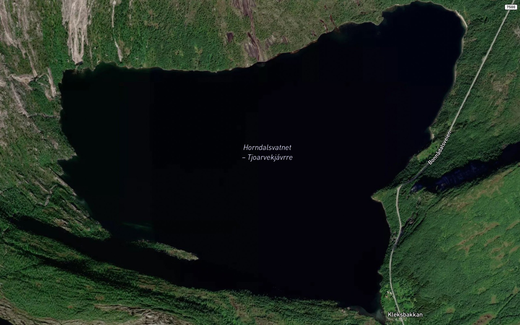 Satellite map of the Horndalsvatnet