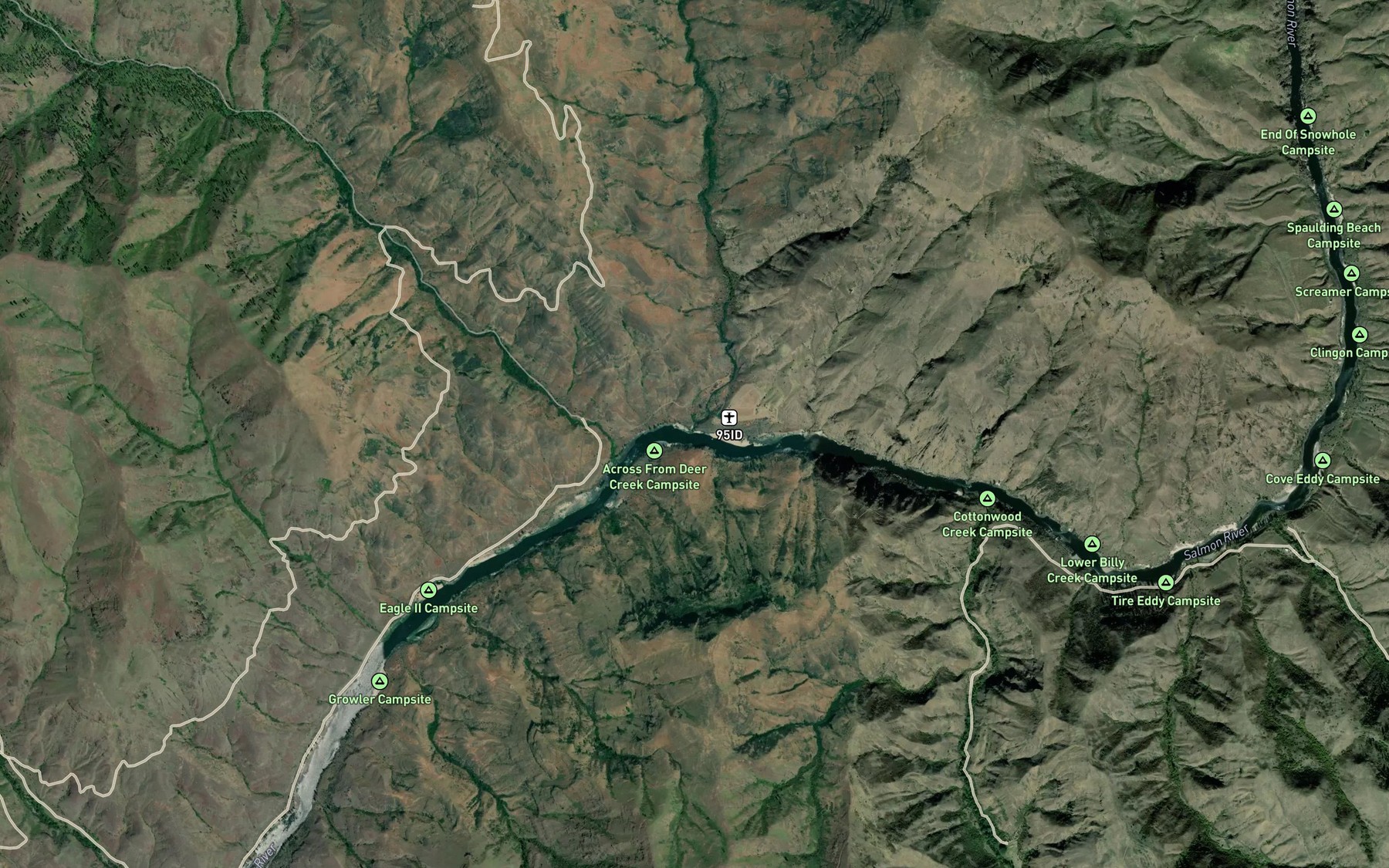 Satellite map of the Deer Creek
