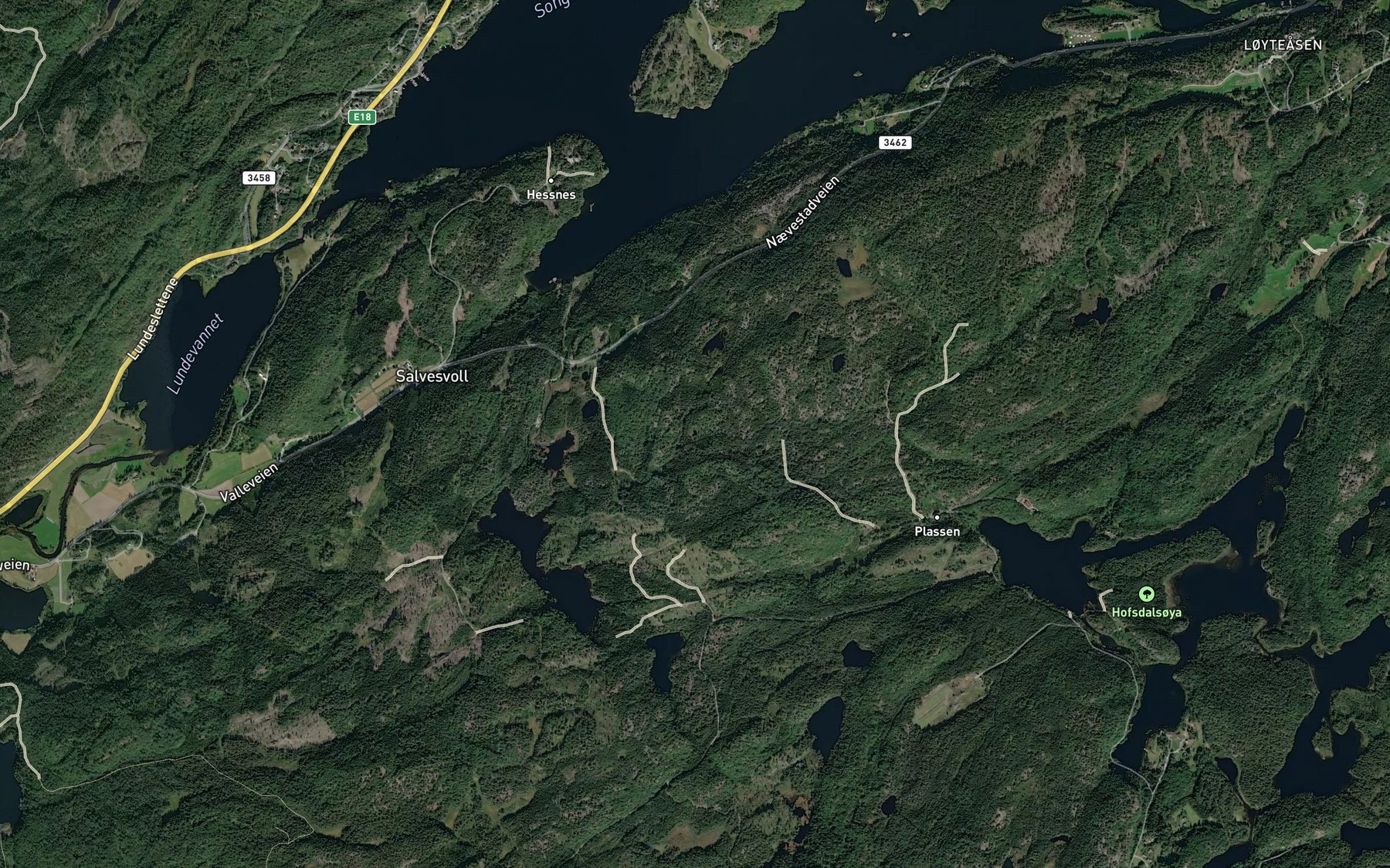 Satellite map of the Rangleastjenn