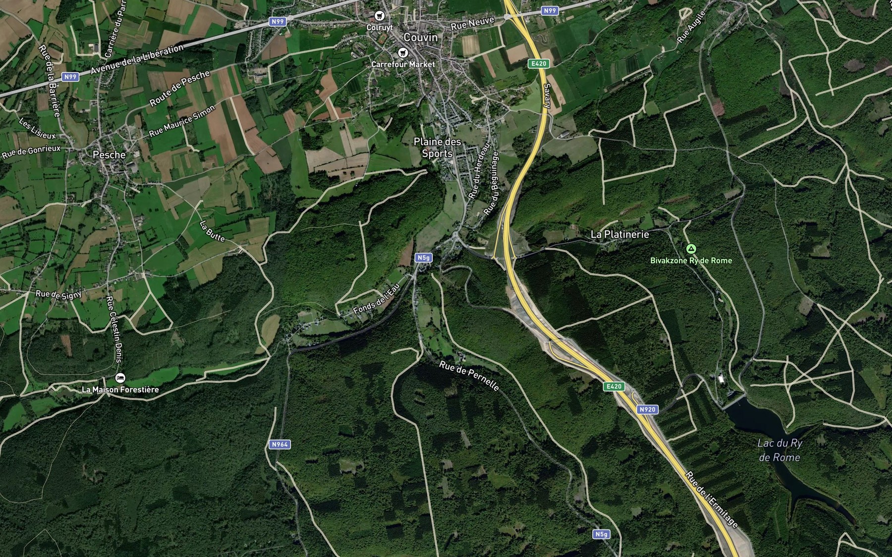 Satellite map of the Fond Pernelle