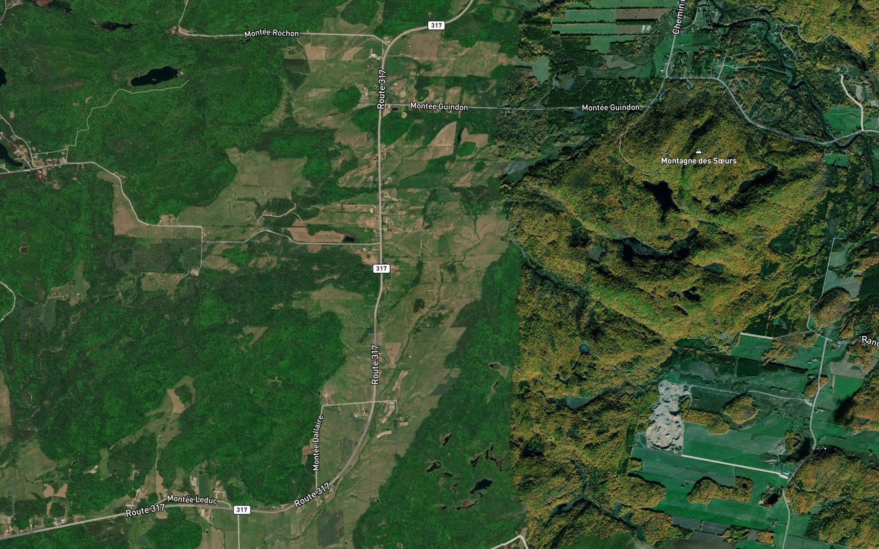 Satellite map of the Cours d'eau Saint-Pierre