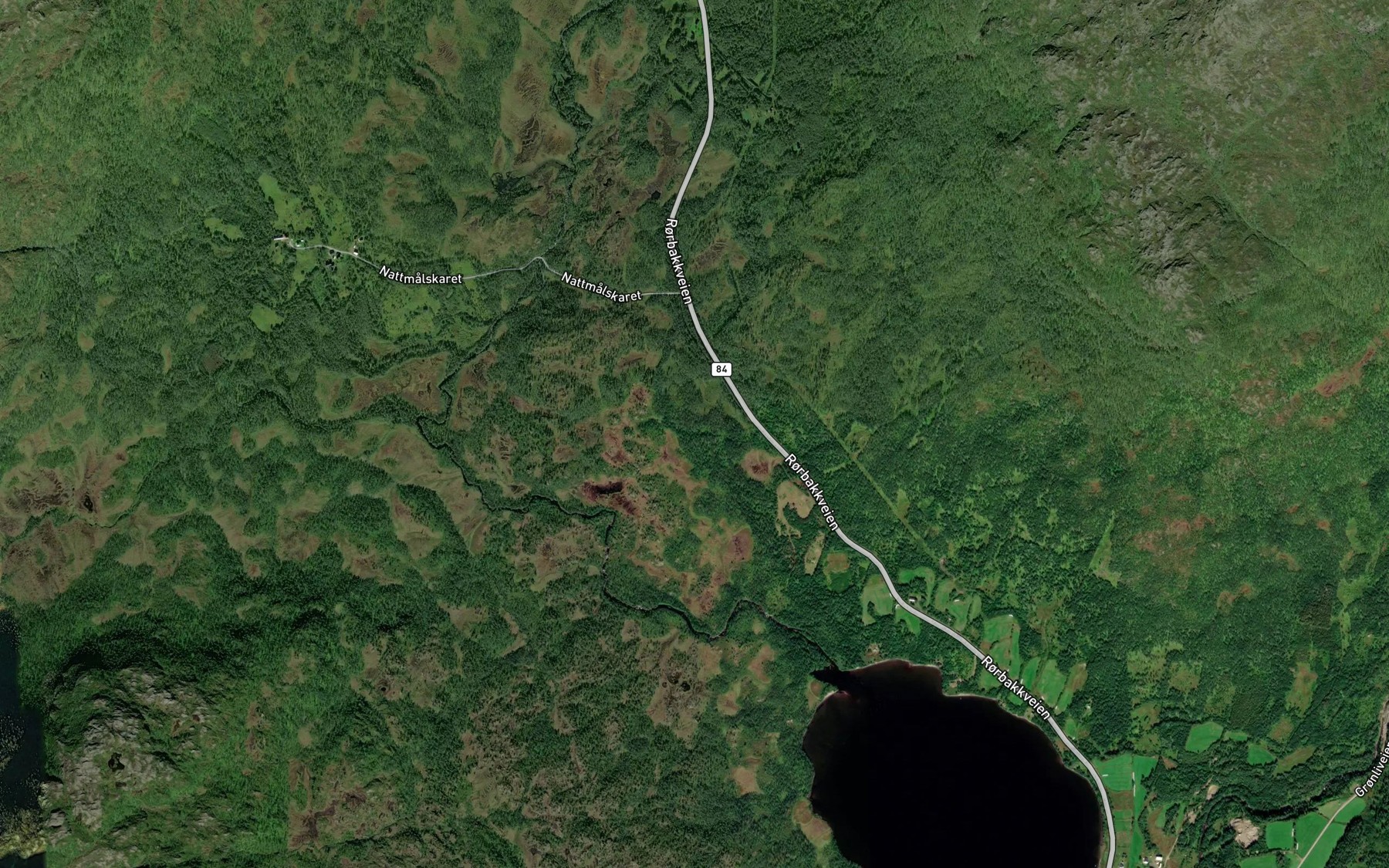 Satellite map of the Larselva