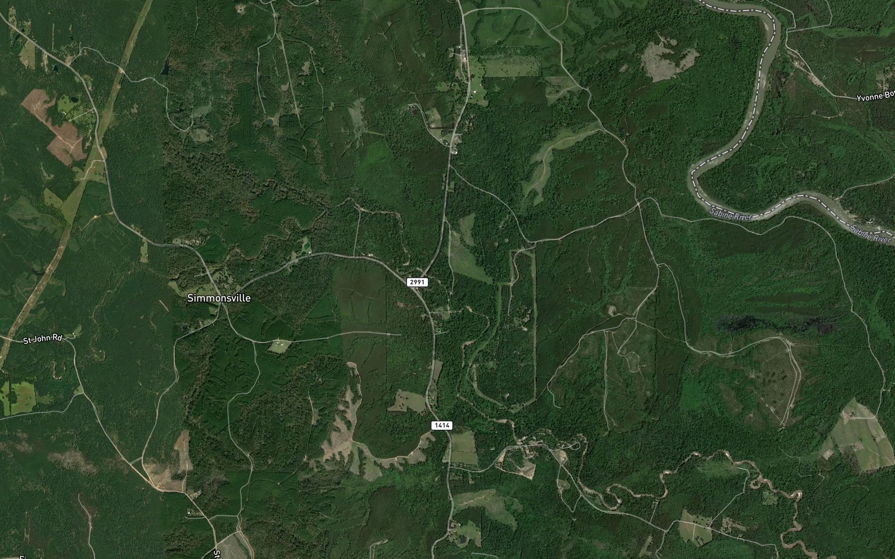 Satellite map of the Plum Creek