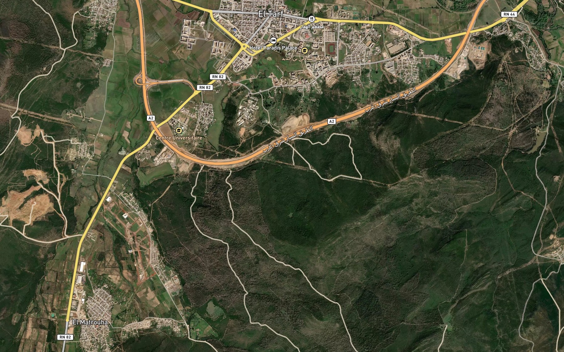 Satellite map of the Ain Bir Ouba