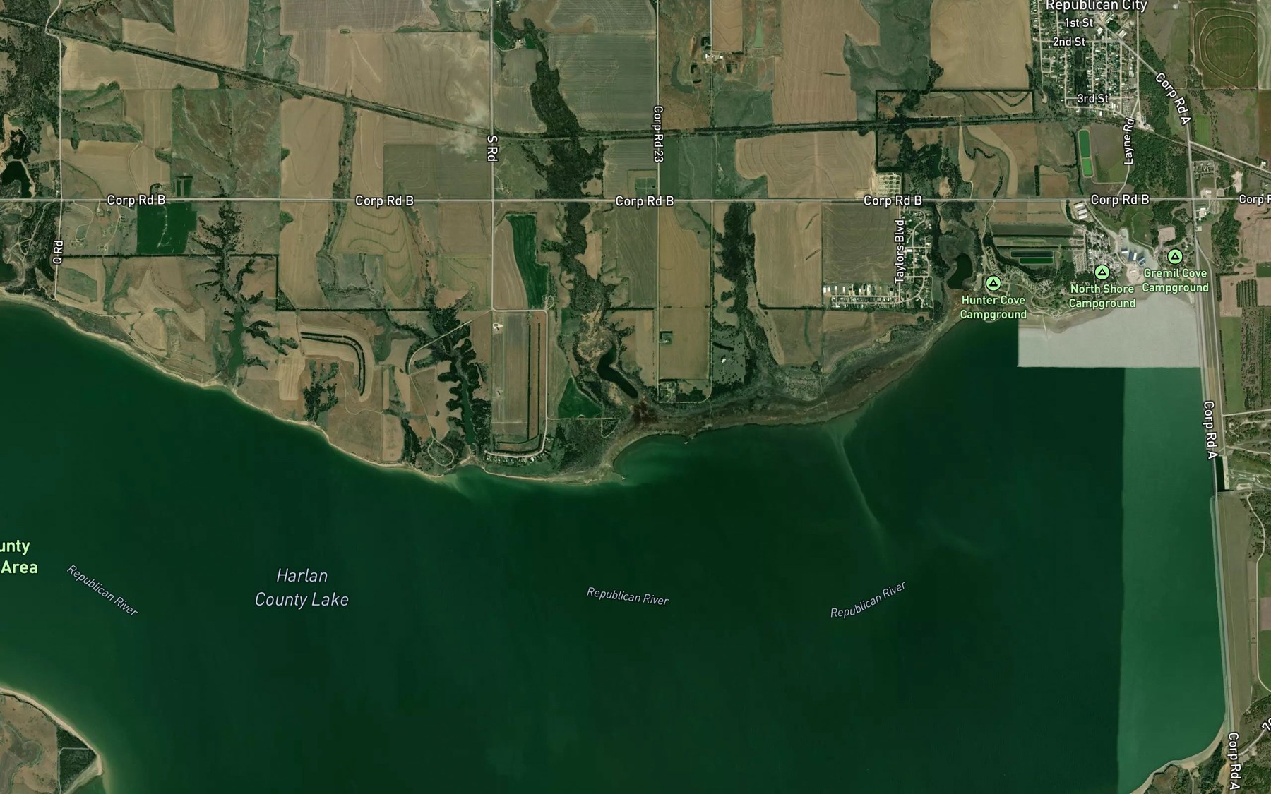 Satellite map of the Mill Creek