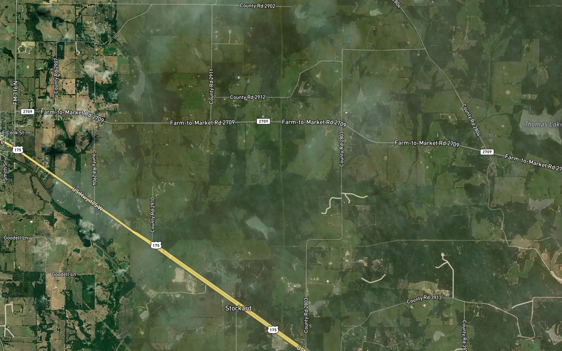 Satellite map of the Briar Creek