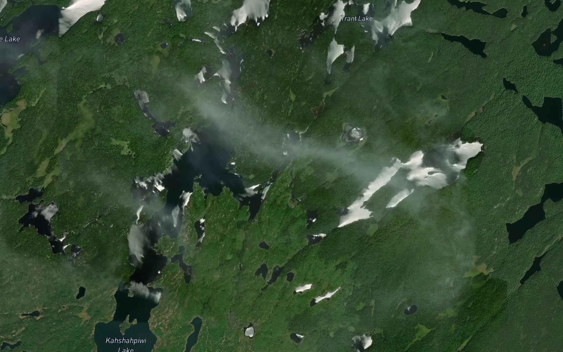 Satellite map of the Kahshahpiwi Creek