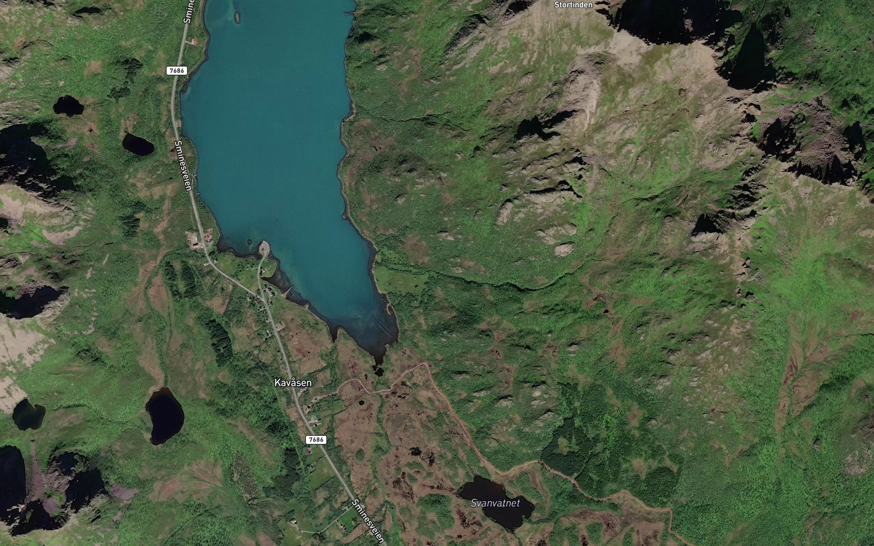 Satellite map of the Finnjordelva
