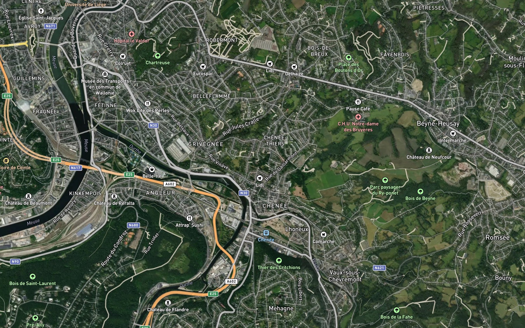 Satellite map of the Ry Ponet