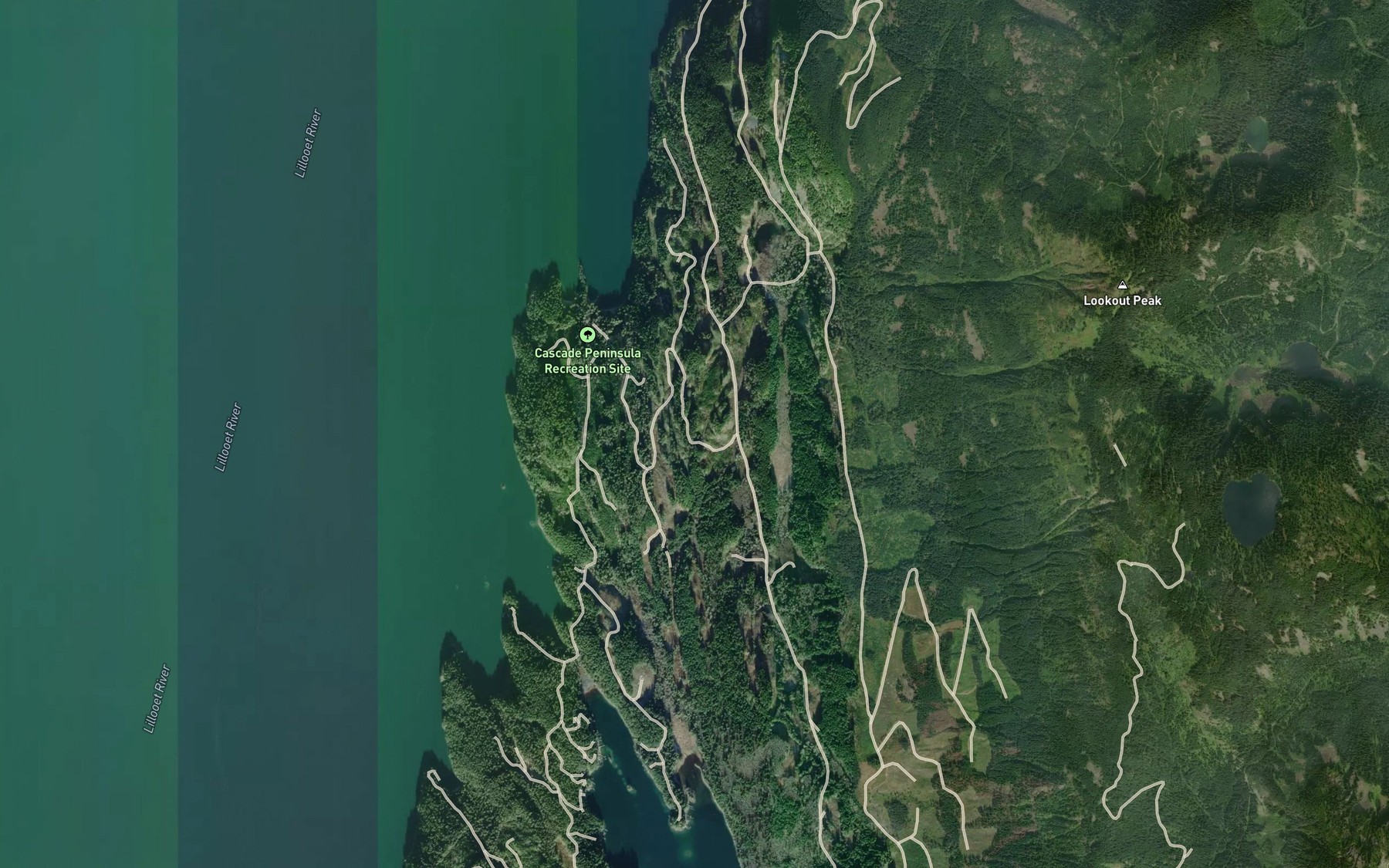 Satellite map of the Cooks Cove
