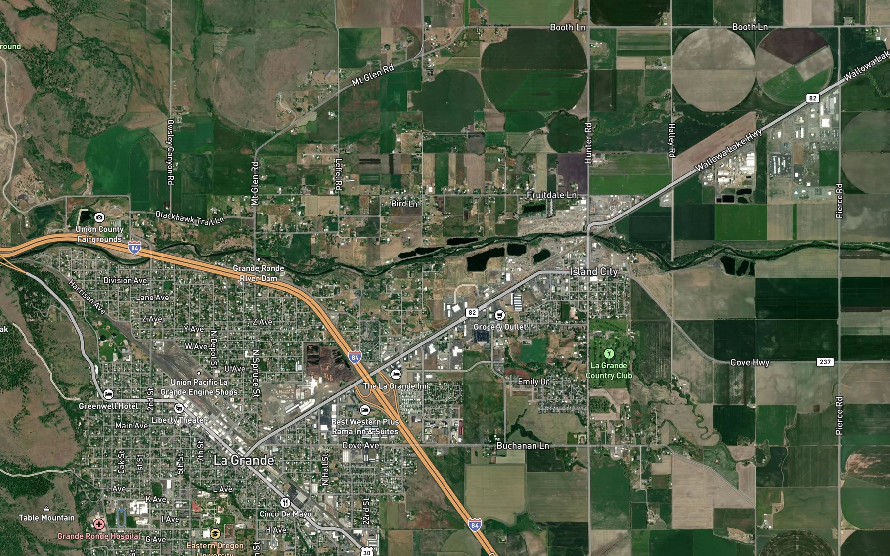 Satellite map of the May Park Ditch