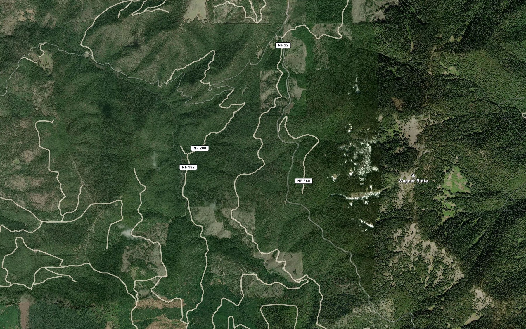 Satellite map of the North Fork Greely Creek