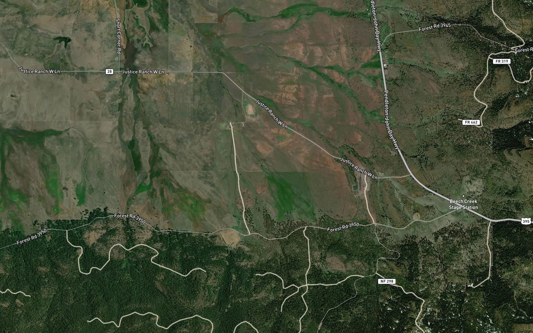 Satellite map of the East Fork Mine Creek