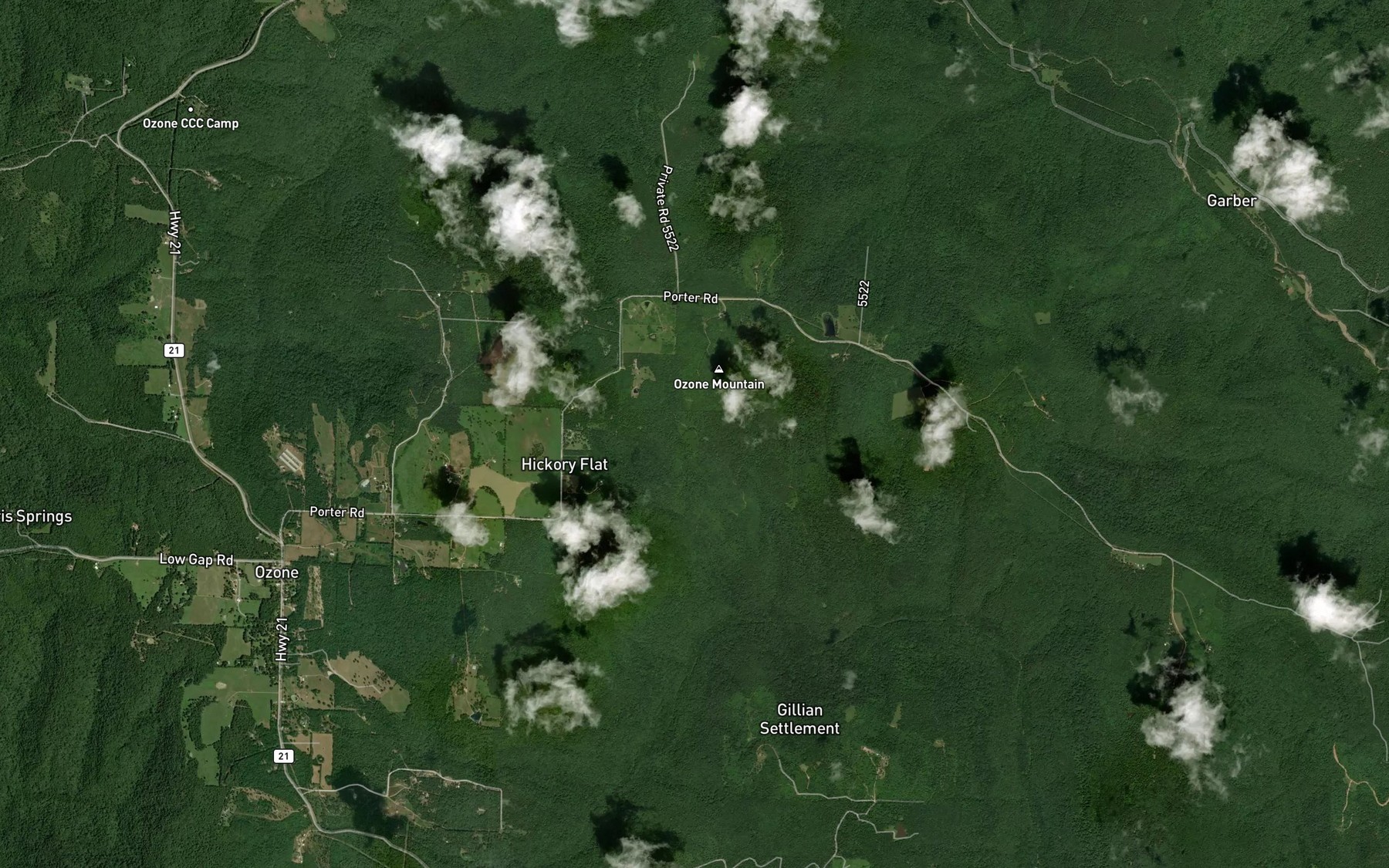 Satellite map of the Lake Ozone
