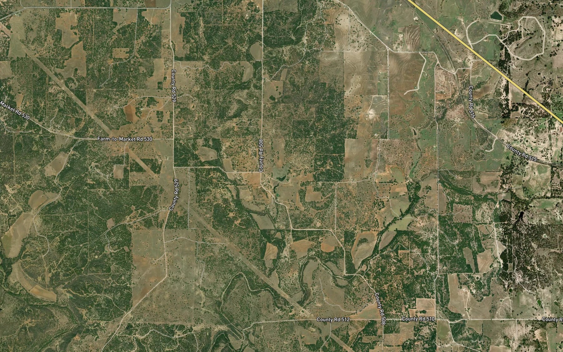 Satellite map of the Dennie Shelton Lake