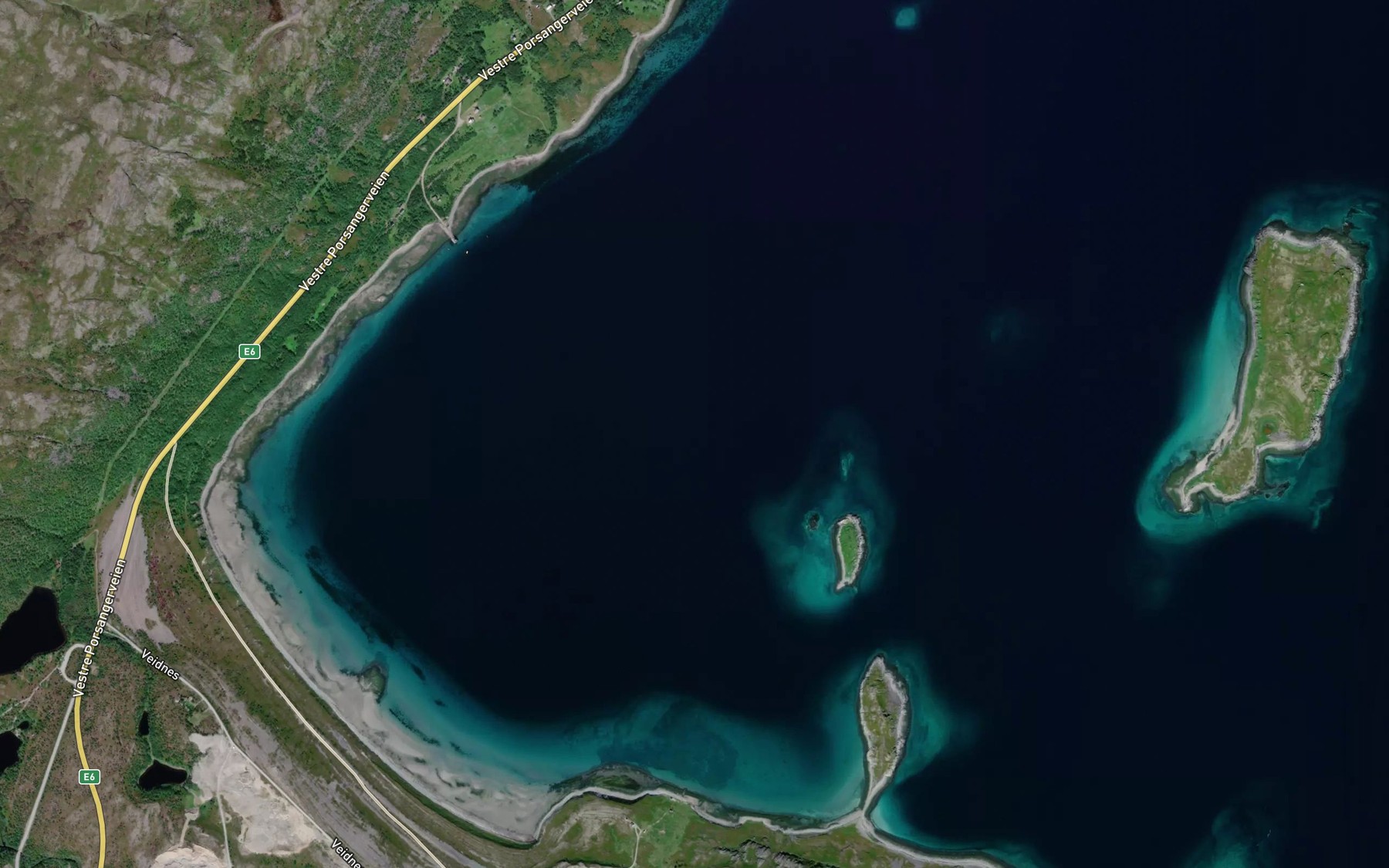 Satellite map of the Ytre Veinesbukta