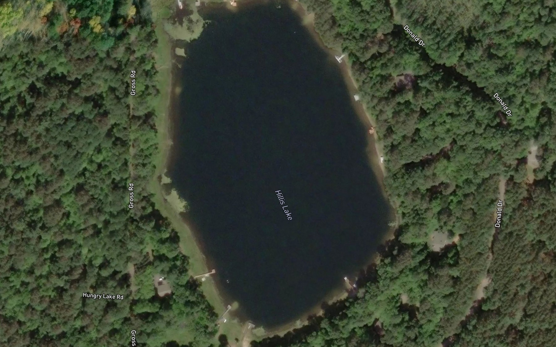 Satellite map of the Hillis Lake