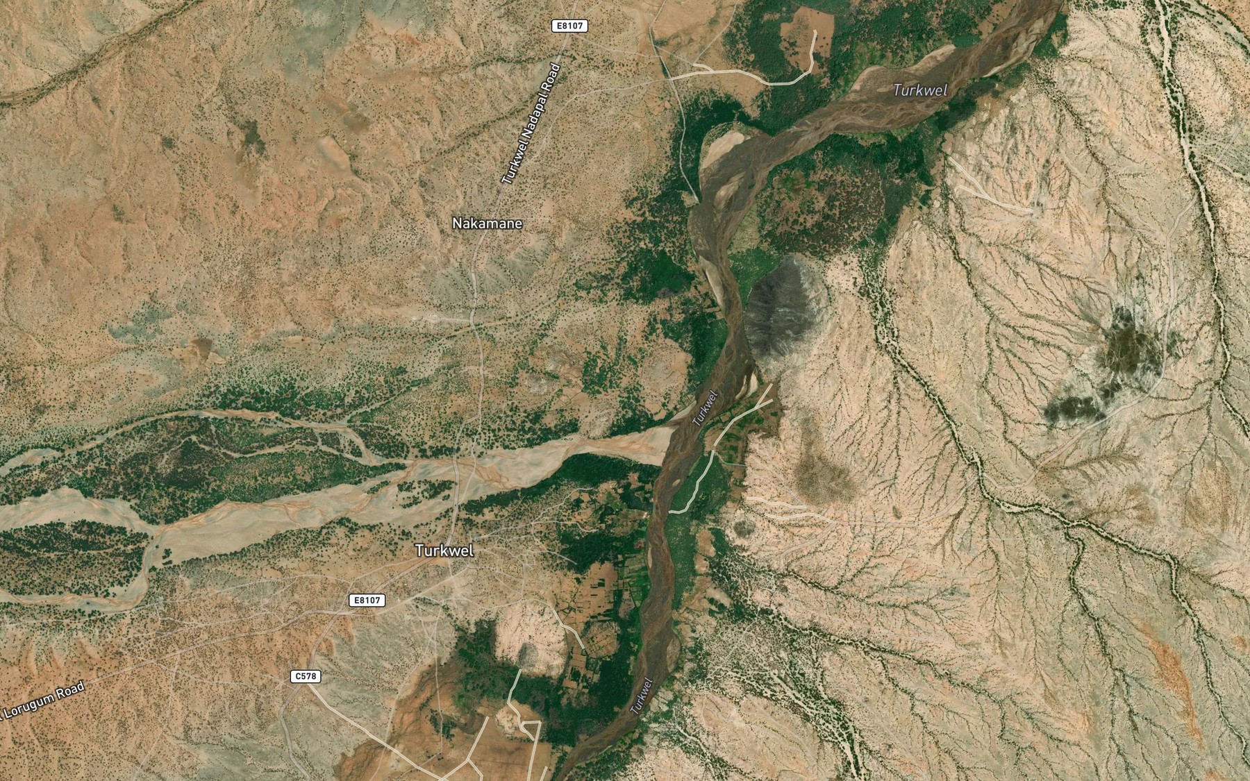 Satellite map of the Lorugumu