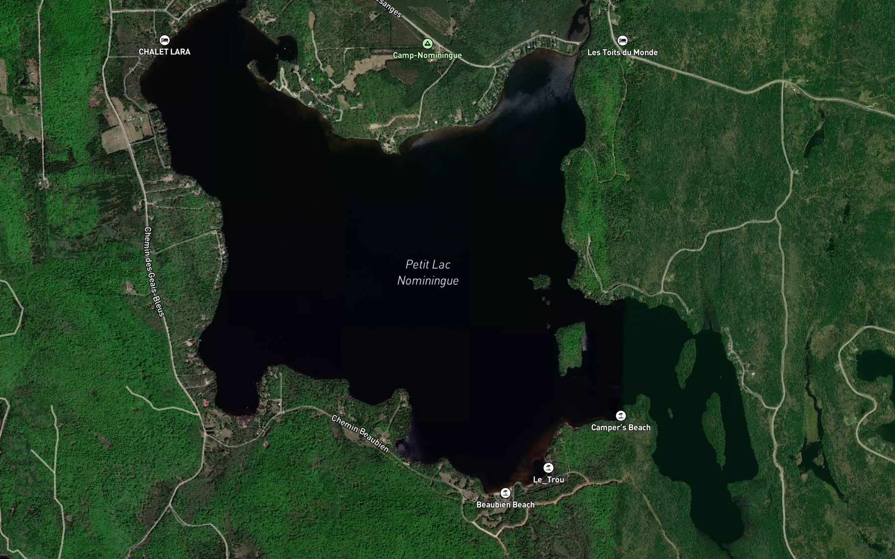 Satellite map of the Petit lac Nominingue