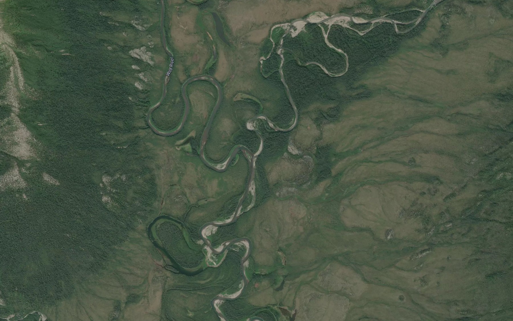 Satellite map of the Michigan Creek