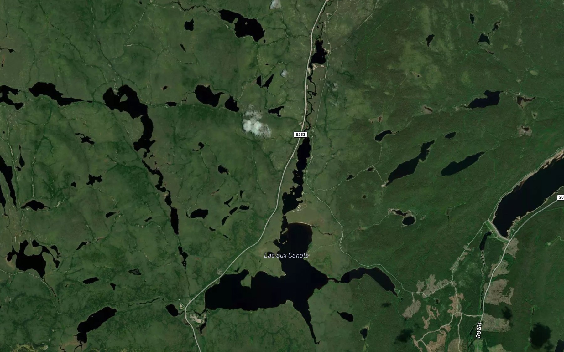 Satellite map of the Lac aux Canots