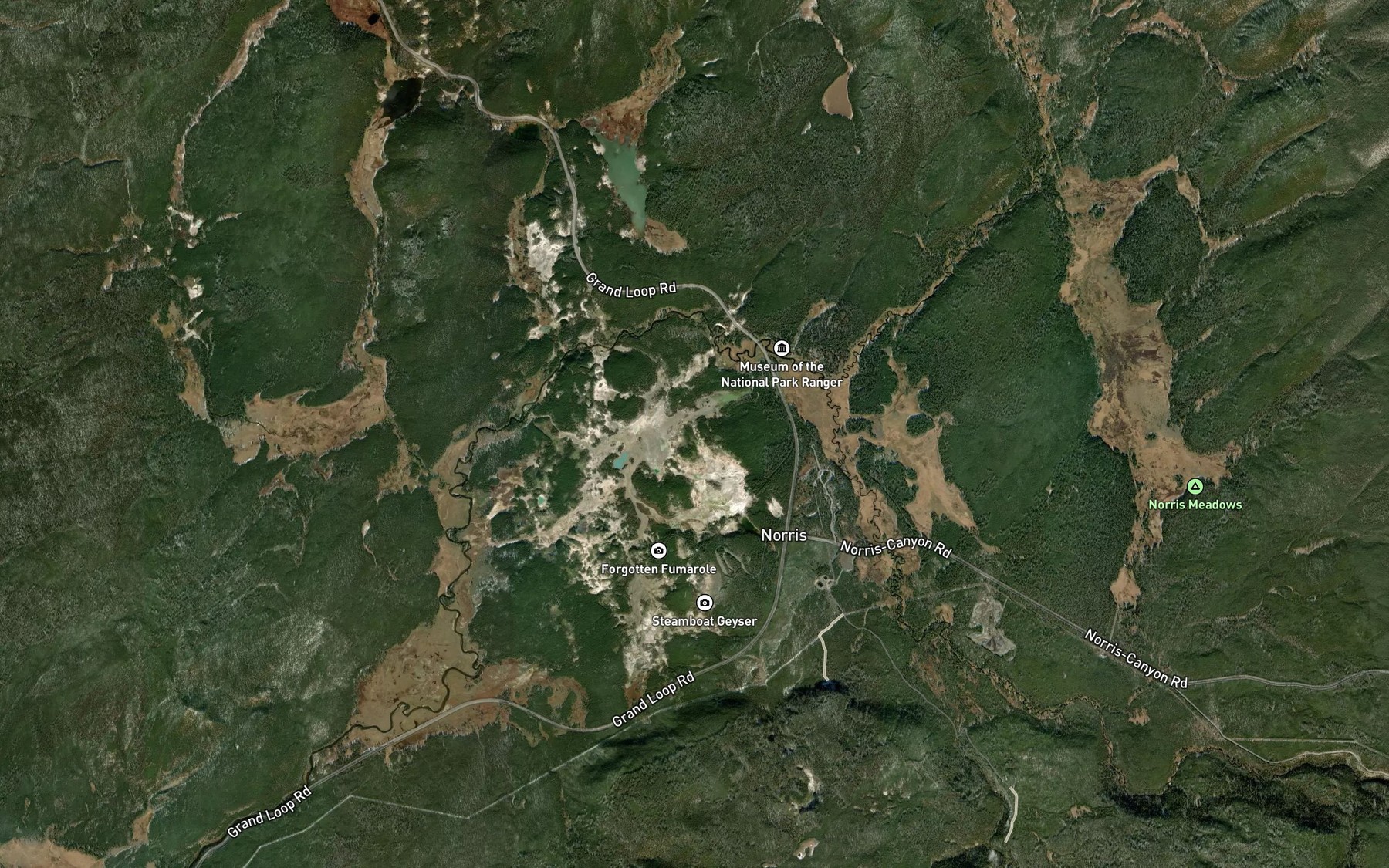 Satellite map of the Cistern Spring