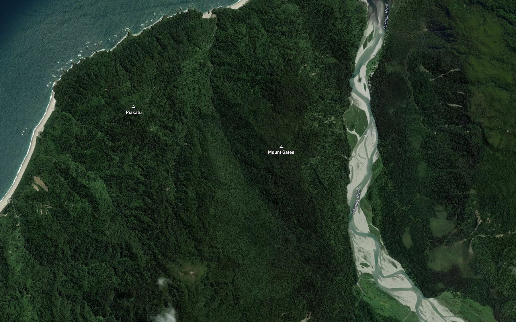 Satellite map of the Mount Gates Creek