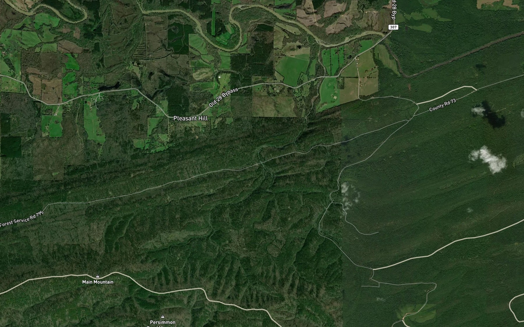 Satellite map of the Right Prong Bear Creek
