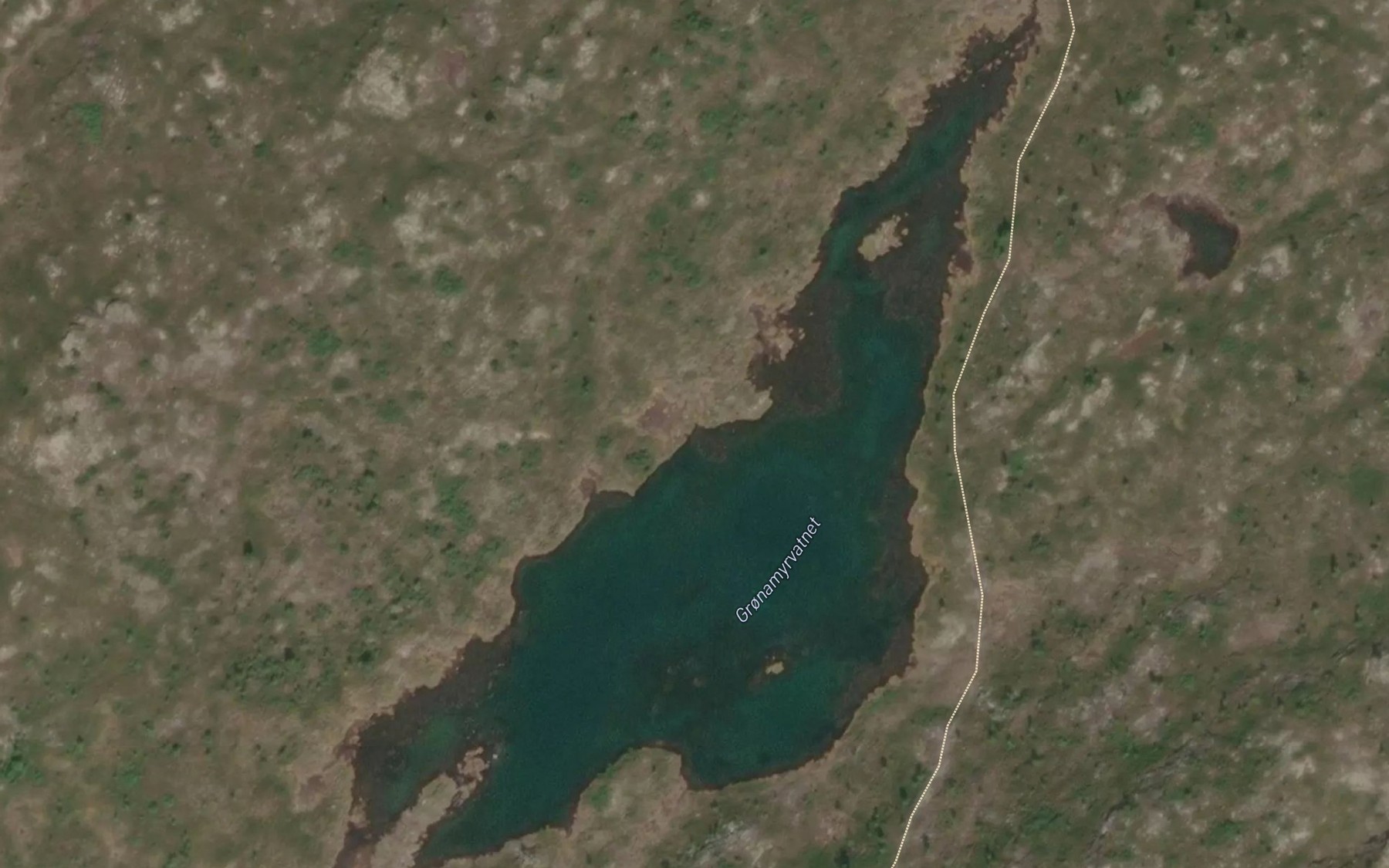 Satellite map of the Gronamyrvatnet