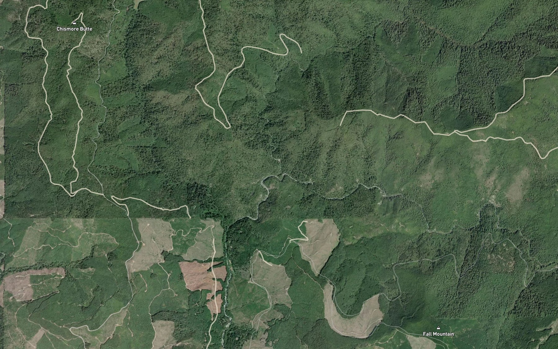 Satellite map of the South Fork Lobster Creek