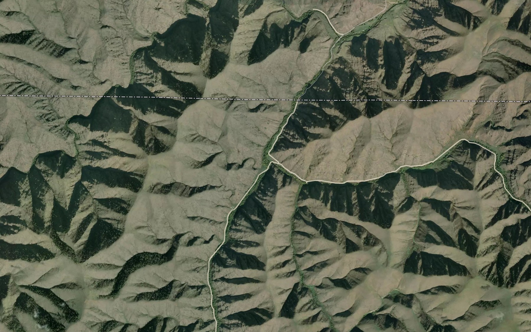 Satellite map of the Horse Creek