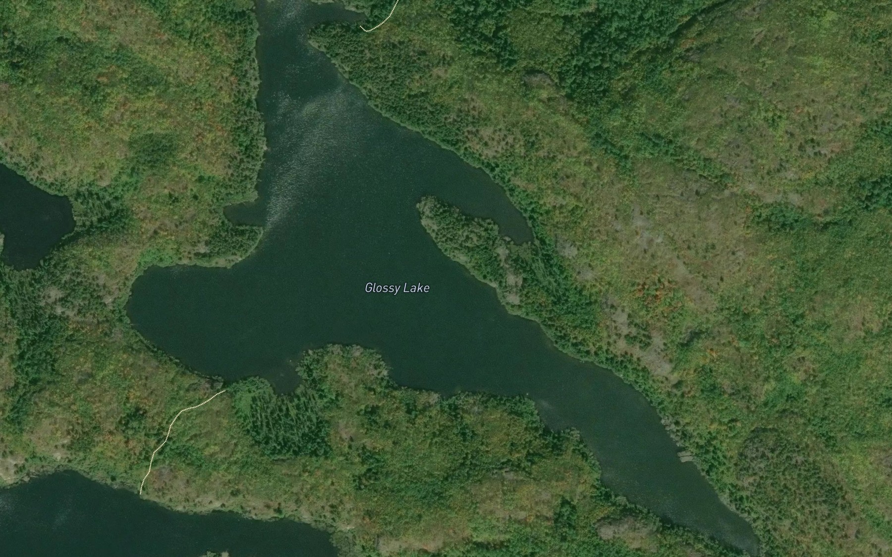 Satellite map of the Glossy Lake