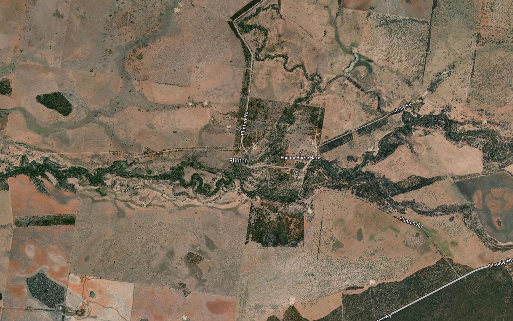 Satellite map of the Farawell Creek
