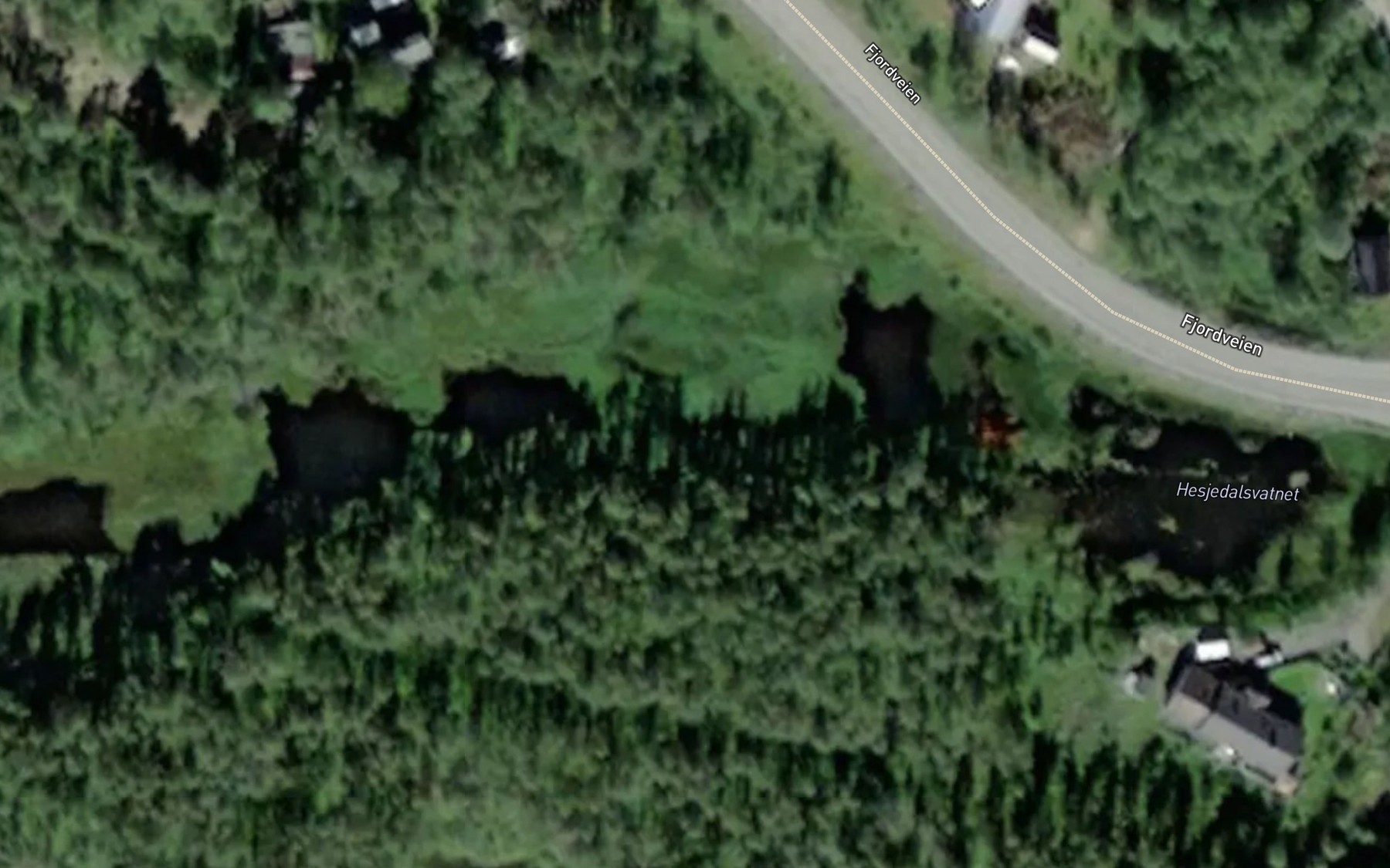 Satellite map of the Hesjedalsvatnet