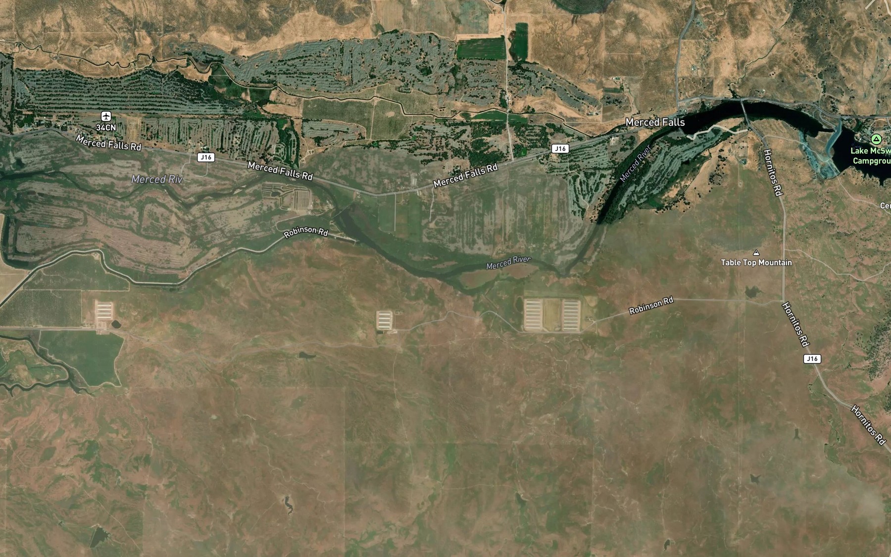 Satellite map of the Stony Creek