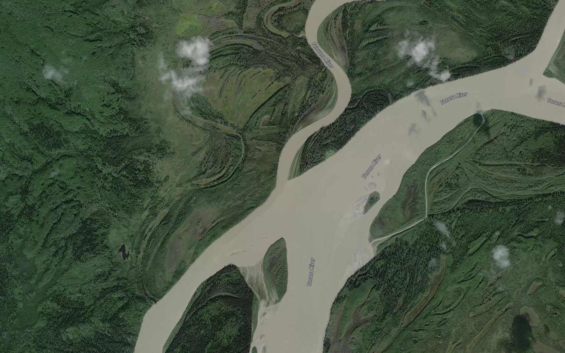 Satellite map of the Tolovana River