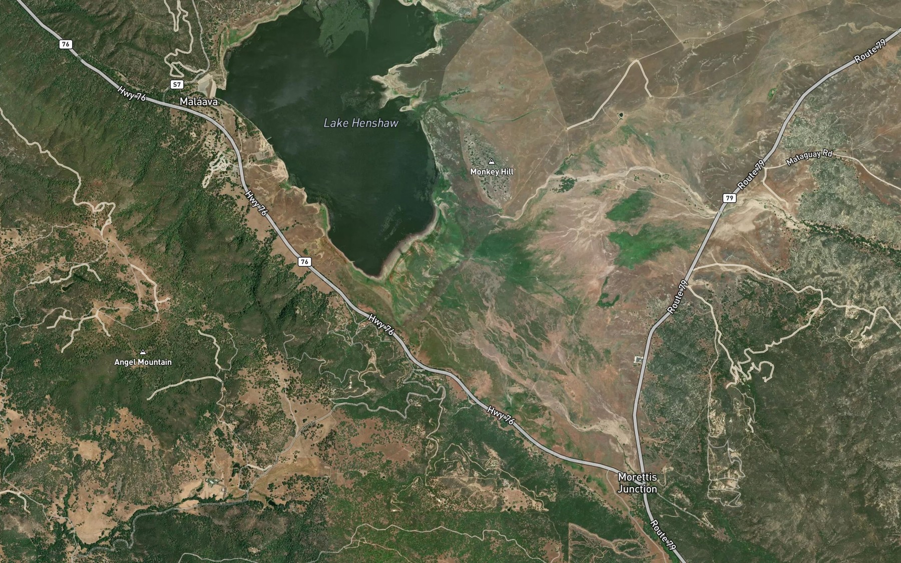 Satellite map of the Carrista Creek
