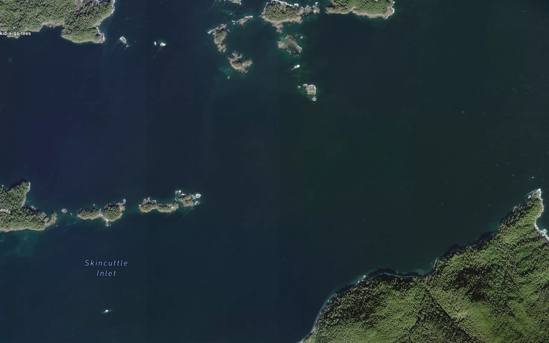 Satellite map of the Skincuttle Inlet