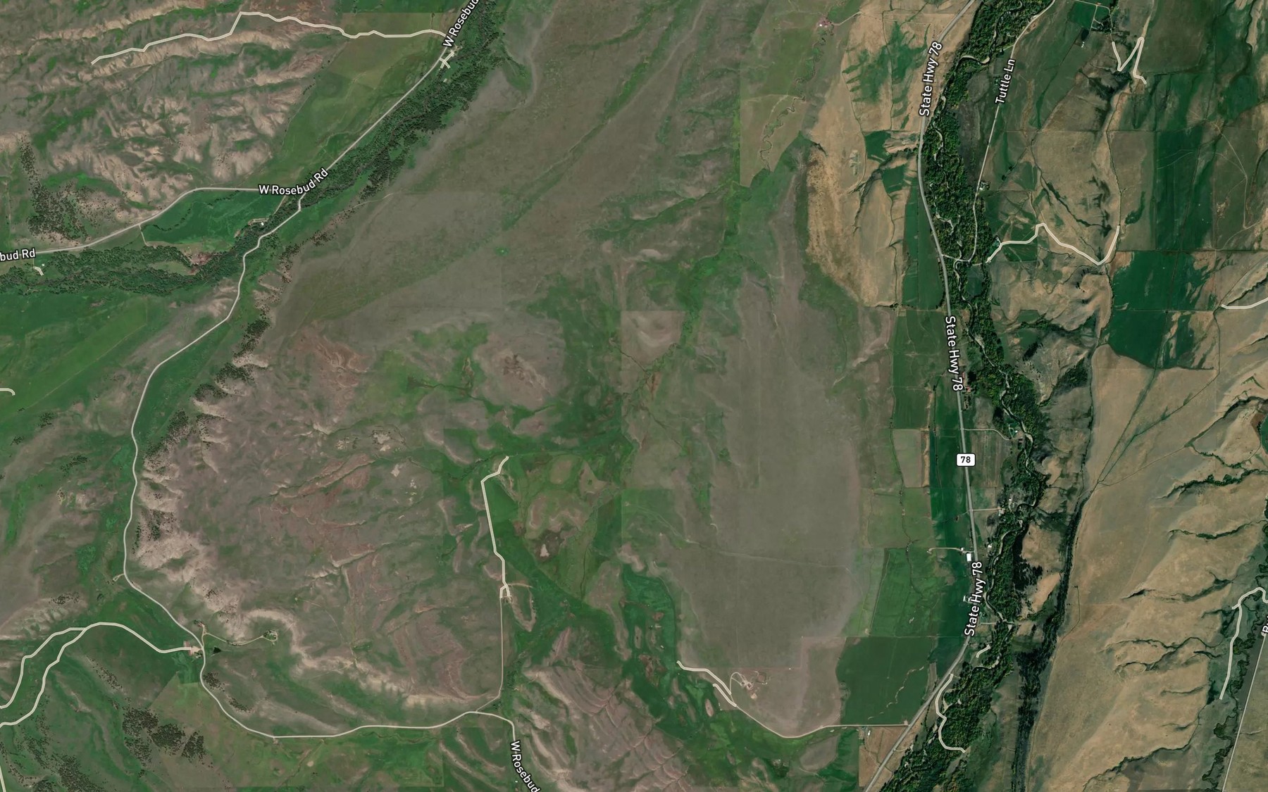 Satellite map of the West Antelope Creek