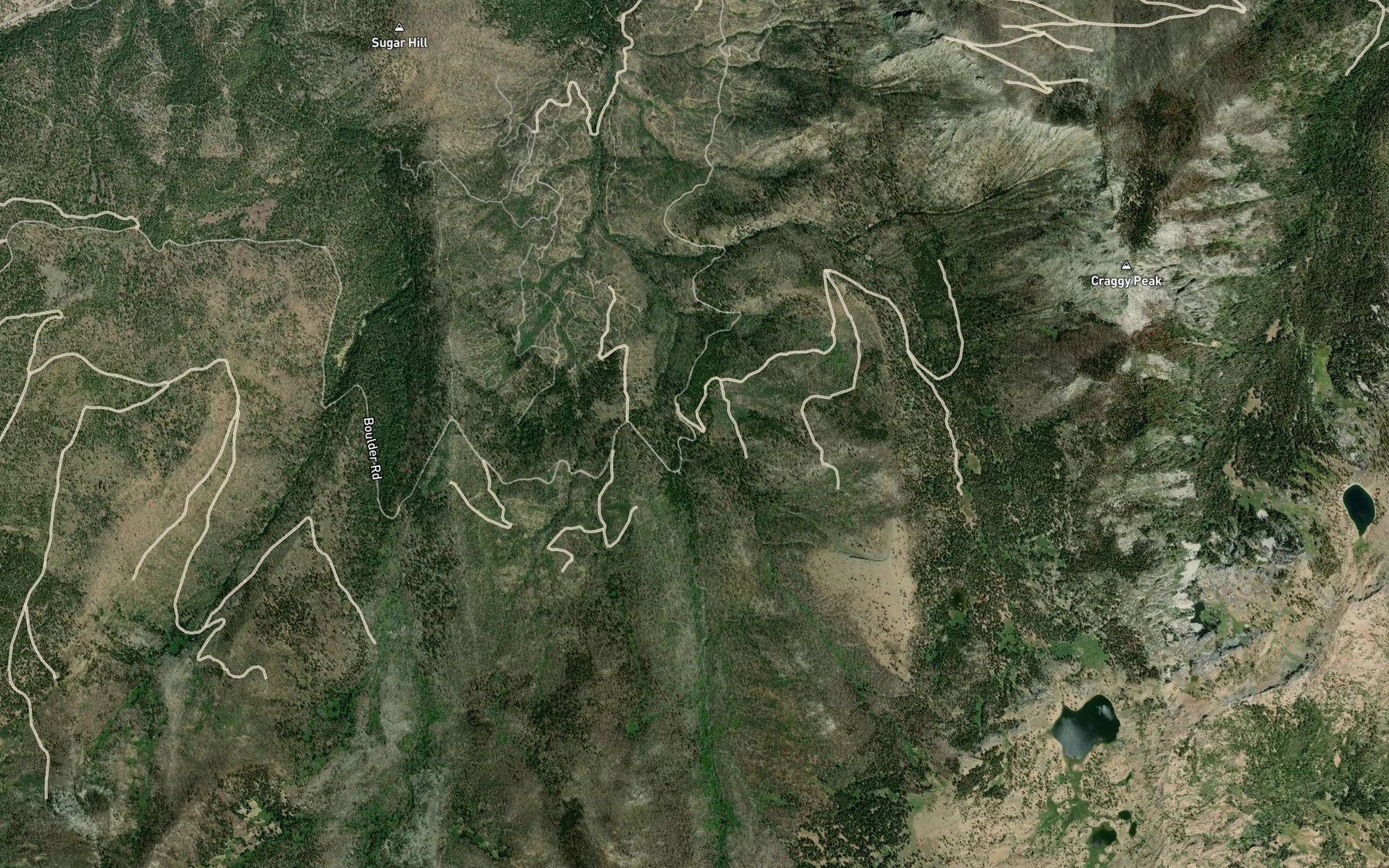 Satellite map of the Cement Creek