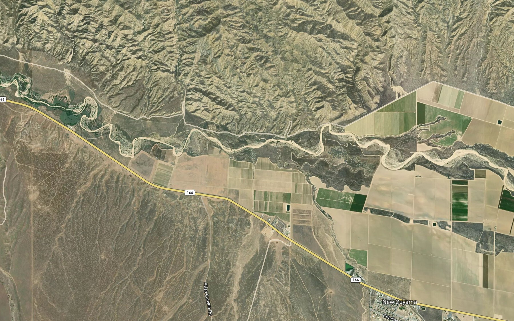 Satellite map of the Bitter Creek