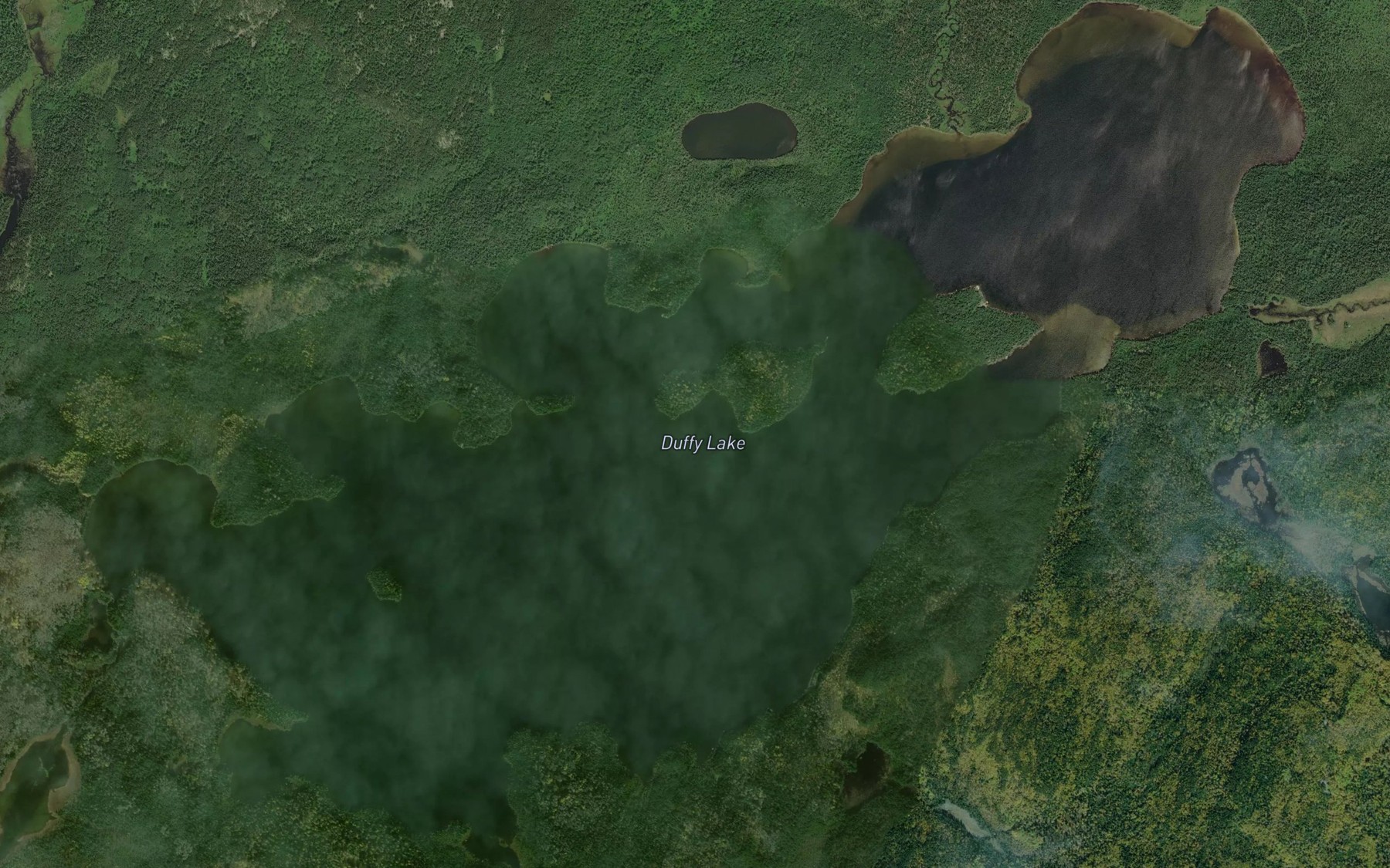 Satellite map of the Duffy Lake